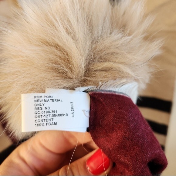 Plaid Fur Pom Pom Scarf - Picture 5 of 6